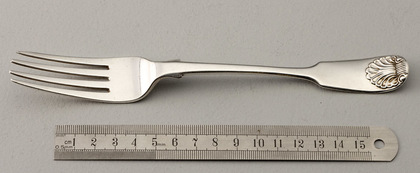 Rare Cape Silver Fiddle & Shell Pattern Tablefork - Lawrence Twentyman (3rd. of 3)